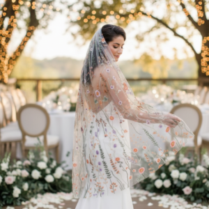 Colorful Wedding Floral Veil