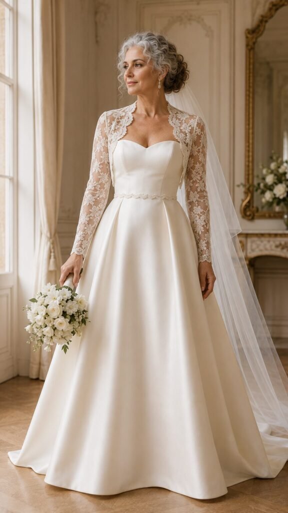Bridal bolero guide showing fabric neckline veil styling and fitting recommendations