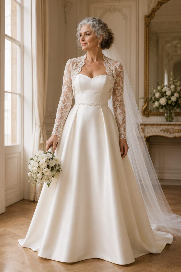 Bridal bolero guide showing fabric neckline veil styling and fitting recommendations