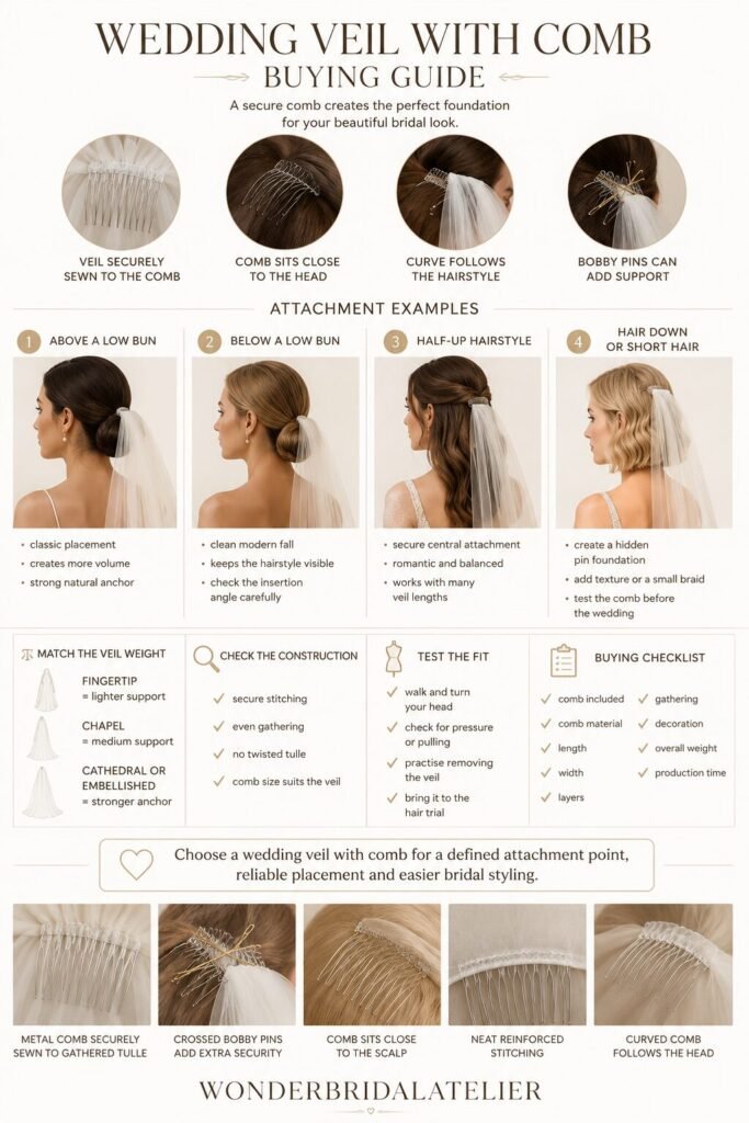 Mantilla wedding veil guide comparing lace borders lengths placement hairstyles and buying details