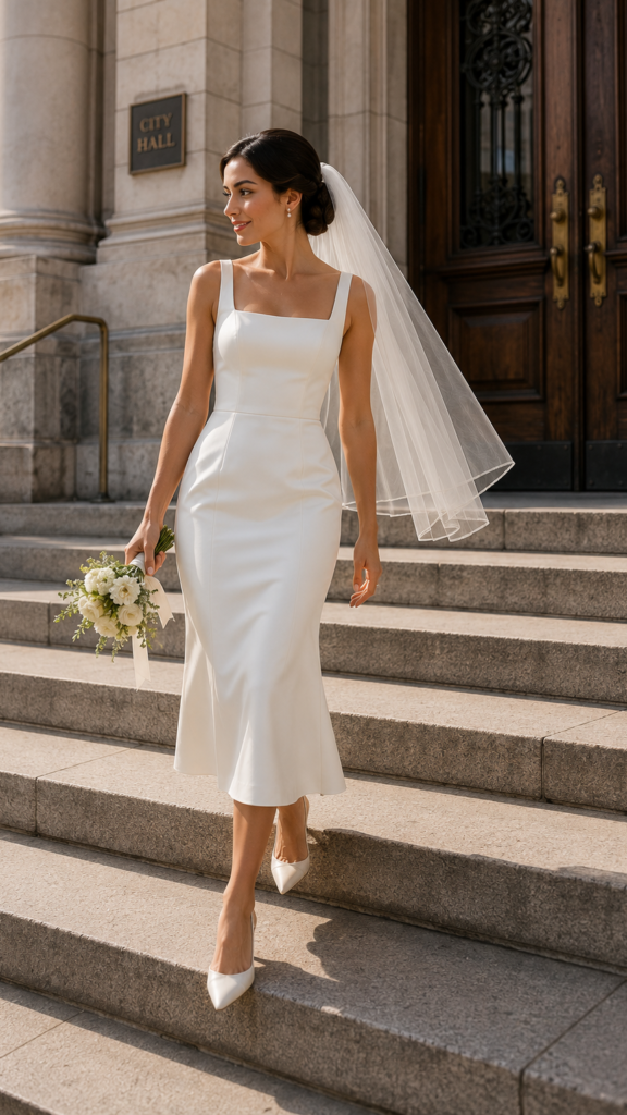 Courthouse wedding veil guide comparing veil lengths and styles for city hall brides